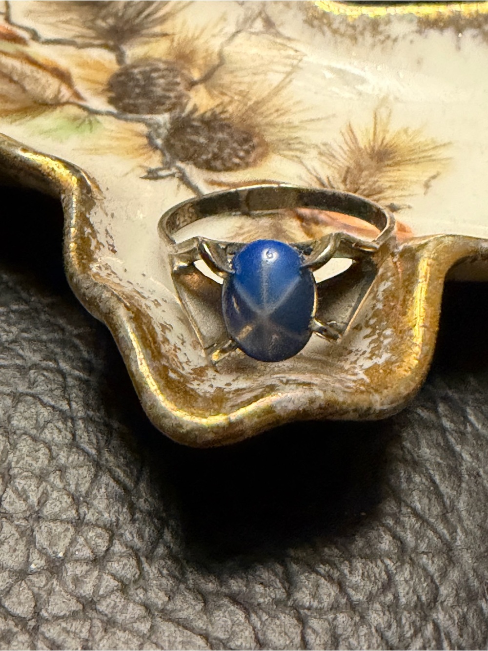 Vintage Blue Star Sapphire Sterling Silver Ring, Size 5.5 Hallmarked